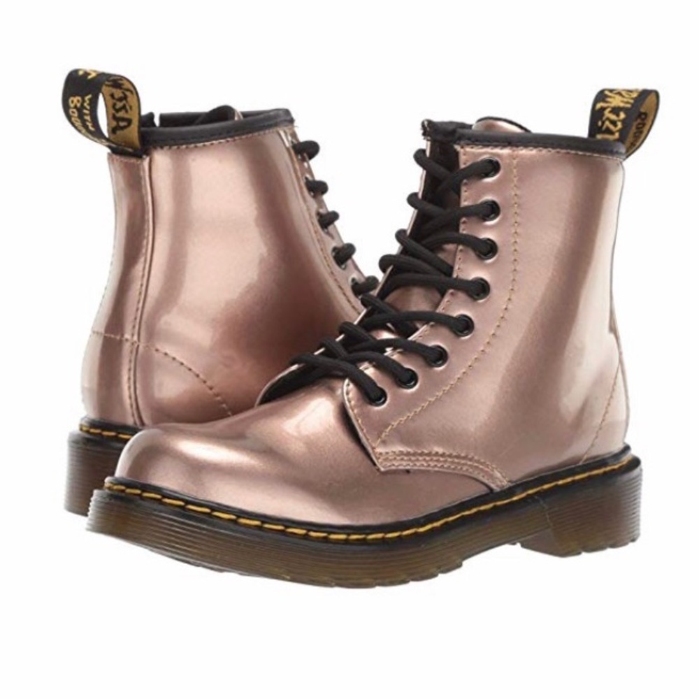 Dr. Martens Rose Gold Chrome Paint Metallic Boots